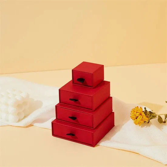 Custom Pendant Earring Bracelet Necklace Ring Packaging Box Paper Drawer Jewelry Cardboard Box