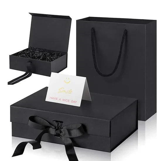 Cardboard Gift Box Luxury Box With Changeable Ribbon And Magnetic Closure Folding Big Gift Boxes Set